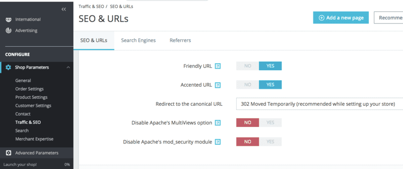 friendly urls in prestashop