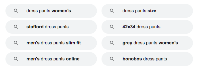 example of related searches