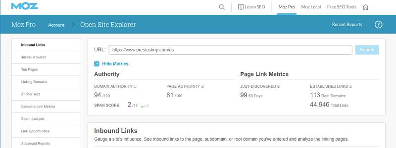 moz open site explorer