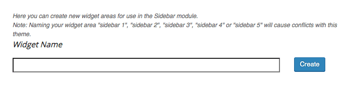 Create a new widget area