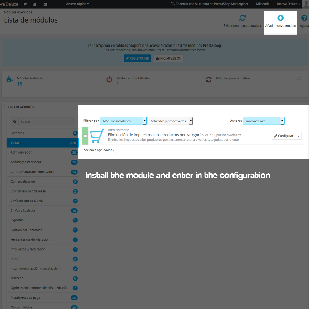 Tax elimination module by category/customer (reverse charge)