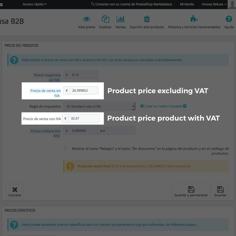 Tax elimination module by category/customer (reverse charge)