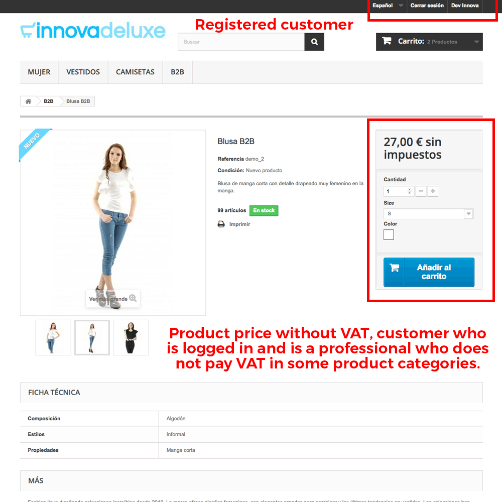 Tax elimination module by category/customer (reverse charge)