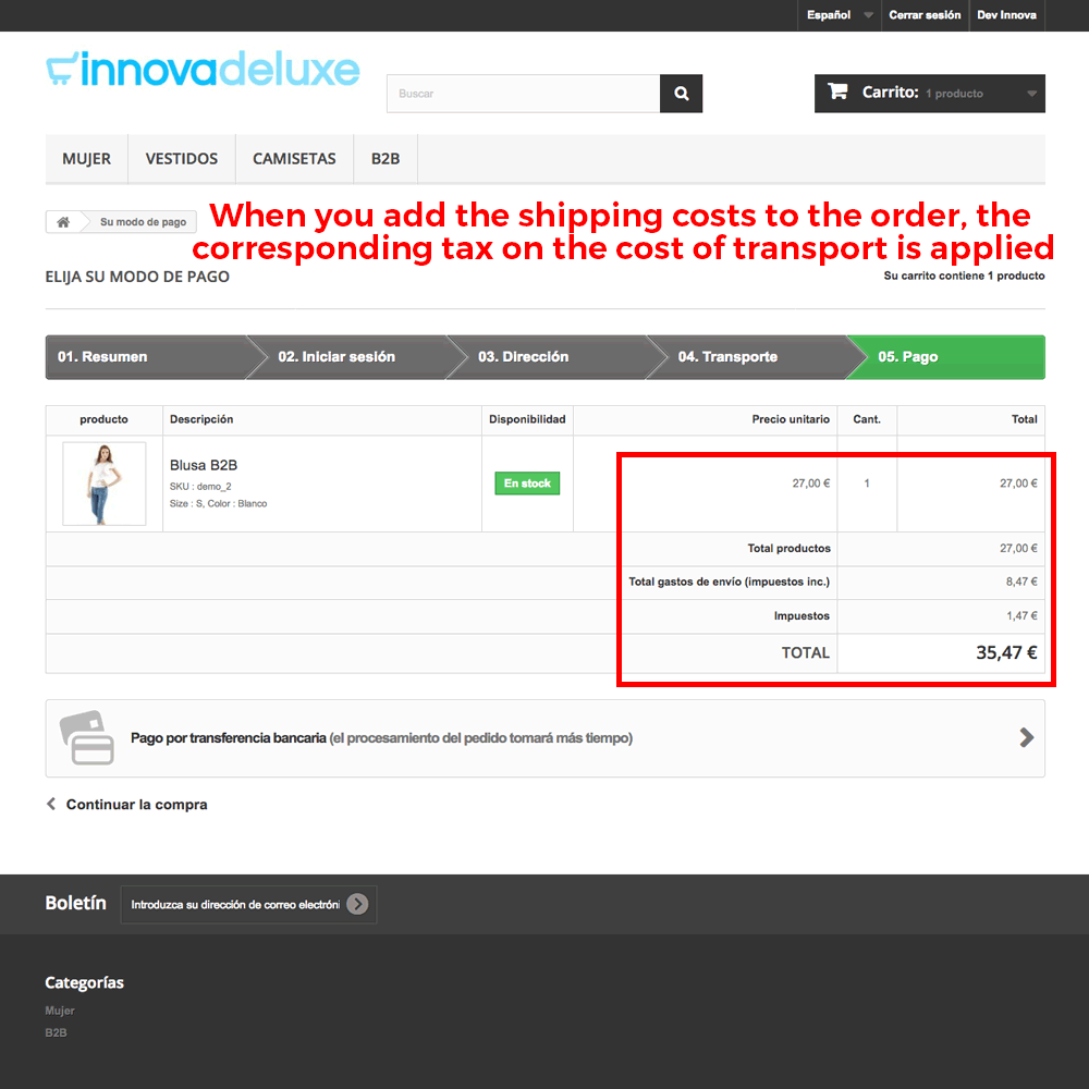 Tax elimination module by category/customer (reverse charge)