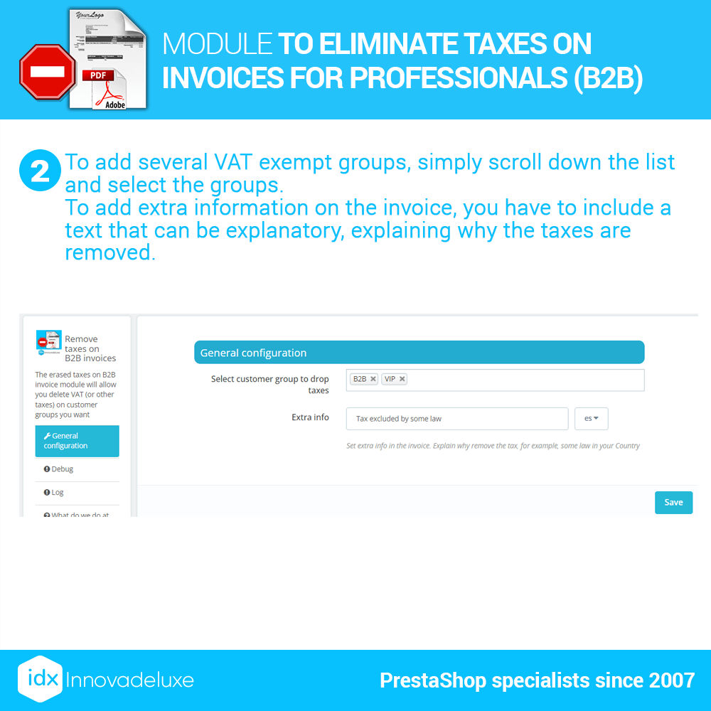 Module To Eliminate Taxes On Invoices For Professionals (b2b) 2