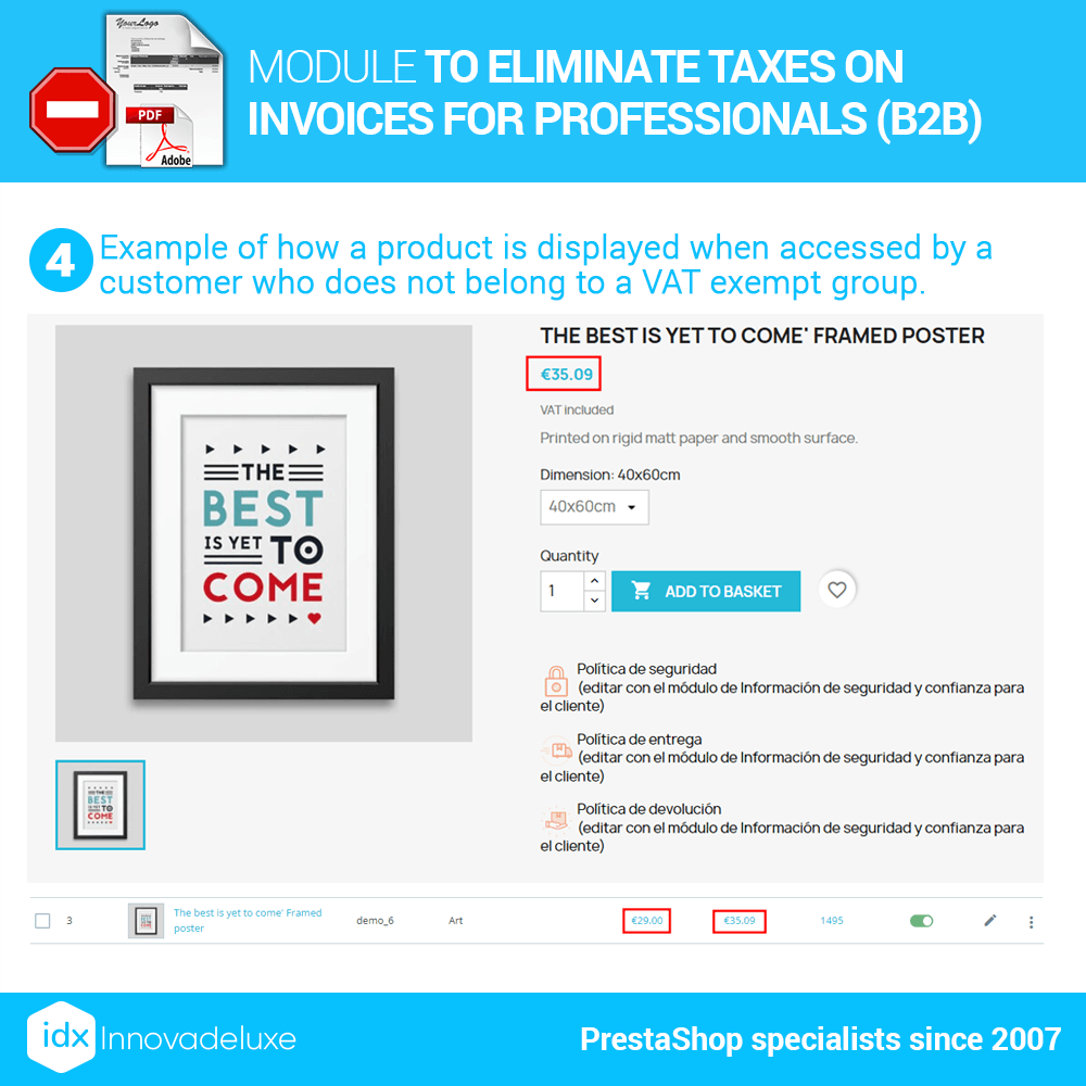 Module To Eliminate Taxes On Invoices For Professionals (b2b) 4